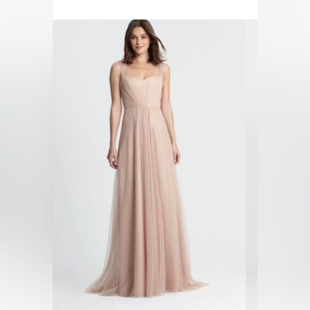 Monique Lhuillier / pink Tulle bridesmaid Gown 4